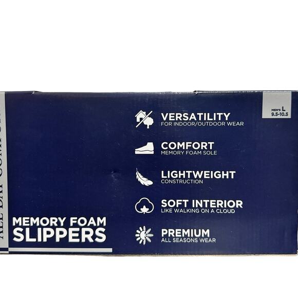 Haggar Mens Clog Slippers Size Large Gray Felt Memory Foam Lightweight New - Picture 2 of 10